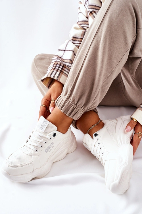 Damskie Sportowe Buty Memory Foam Big Star II274359 Białe