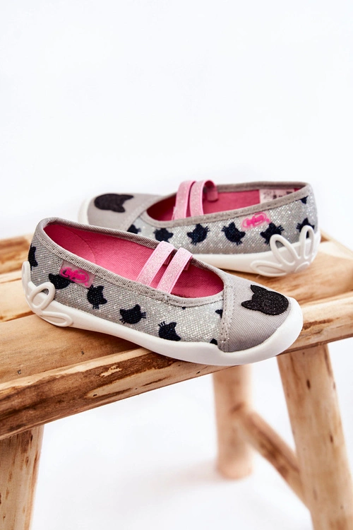 Papcie Baleriny Befado Kotek 116X302 Szare