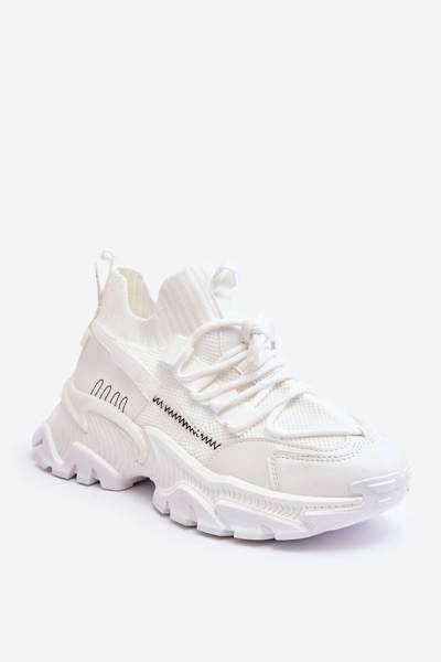 Damskie Sneakersy Skarpetkowe Wsuwane Białe Keaton