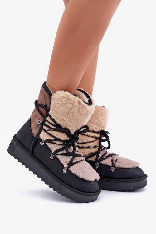 Śniegowce Damskie Z Futerkiem D.Franklin DFSH370012 Czarne