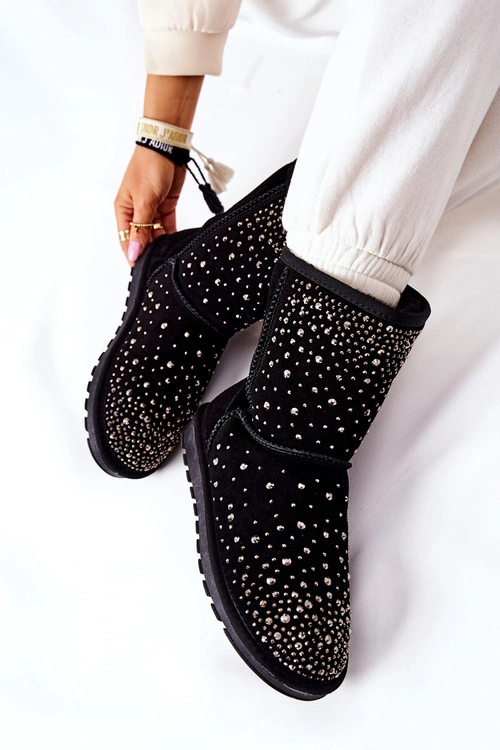 Śniegowce Ocieplane Z Dżetami Czarne Mariella