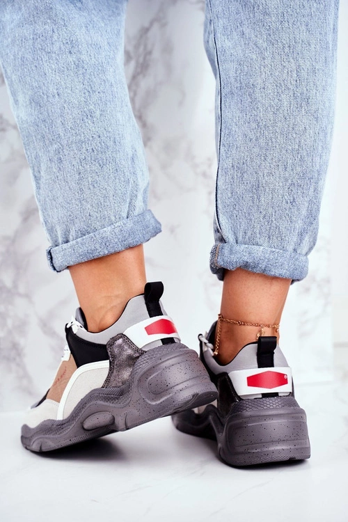 Sportowe Damskie Buty Cross Jeans Szare GG2R4037