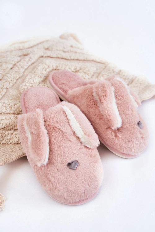 Damskie Wsuwane Futrzane Papcie Jasnofioletowe Remmi