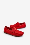Męskie Zamszowe Mokasyny Czerwone Wesley