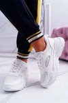 Sportowe Damskie Buty Gruba Podeszwa Białe HighStep