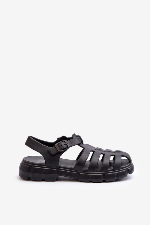 Damskie Piankowe Sandały Rzymianki Czarne Gasaria