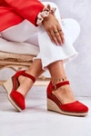 Damskie Espadryle Na Koturnie Czerwone Tamarill