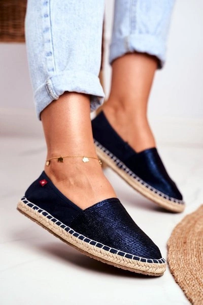 Espadryle Damskie Pleciona Podeszwa Granatowe Big Star DD274A147