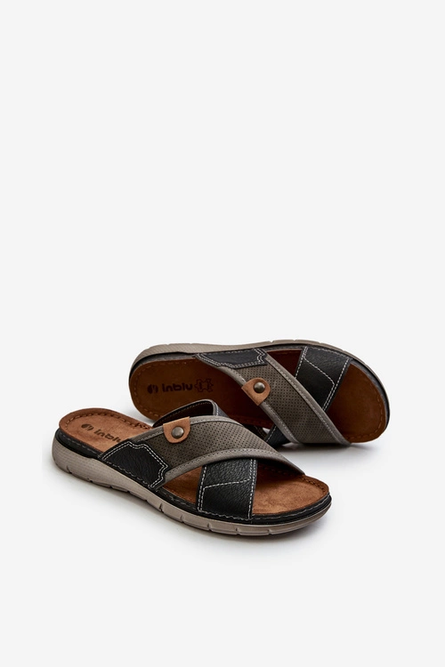 Wygodne Klapki Męskie Inblu VI000009 Szare