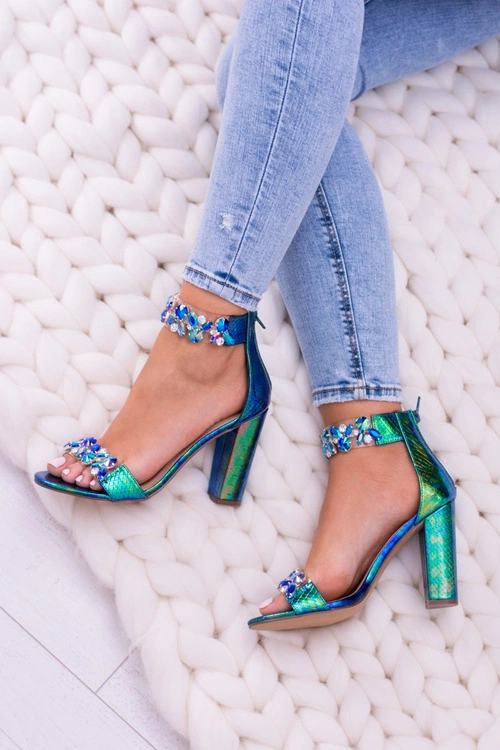 Lu Boo Benzynowe Sandały Cyrkonie Lambada