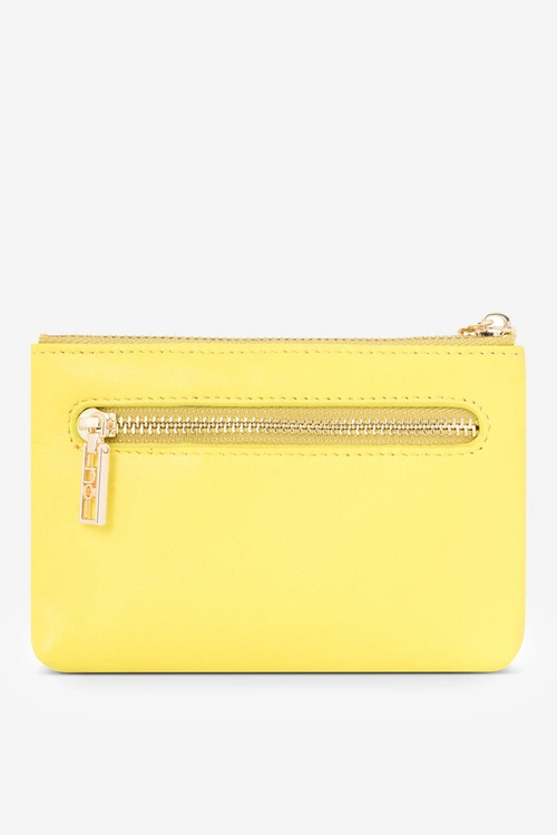 Skórzany Portfel Damski Nobo NPUR-LR0150-C008 Limonkowy