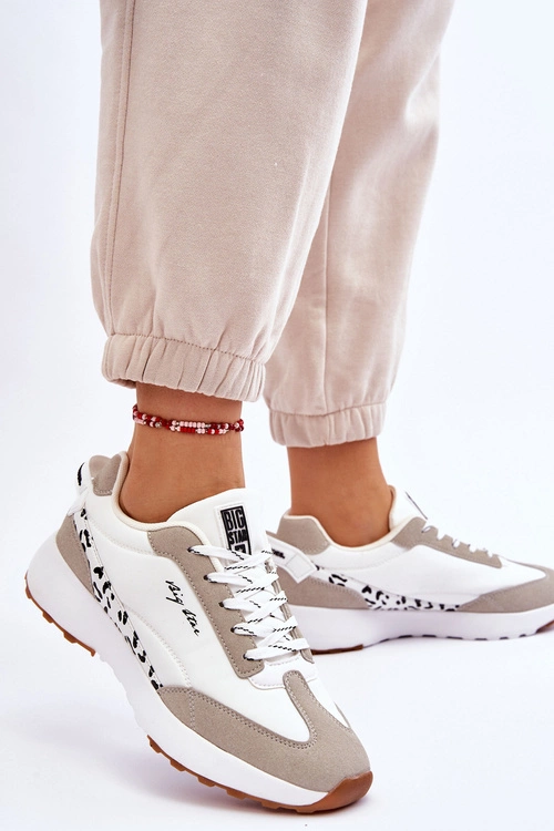 Damskie Sneakersy Memory Foam System Big Star LL274957 Białe