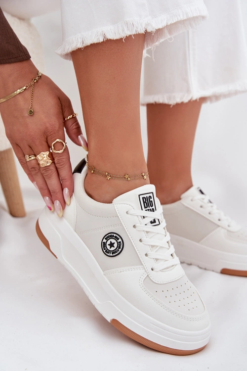 Sneakersy Damskie Na Platformie Big Star RR274572 HI-POLY SYSTEM Białe