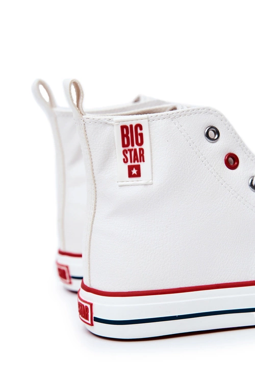 Męskie Wysokie Skórzane Trampki BIG STAR JJ174071 Białe