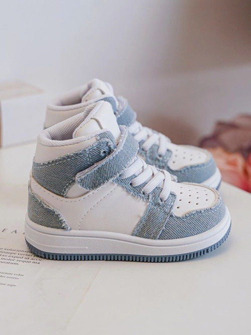 Dziecięce Buty Sportowe Jeansowe Biało-Niebieskie Milara
