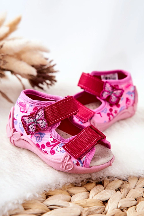 Sandałki Befado Na Rzep 342P021 Różowe