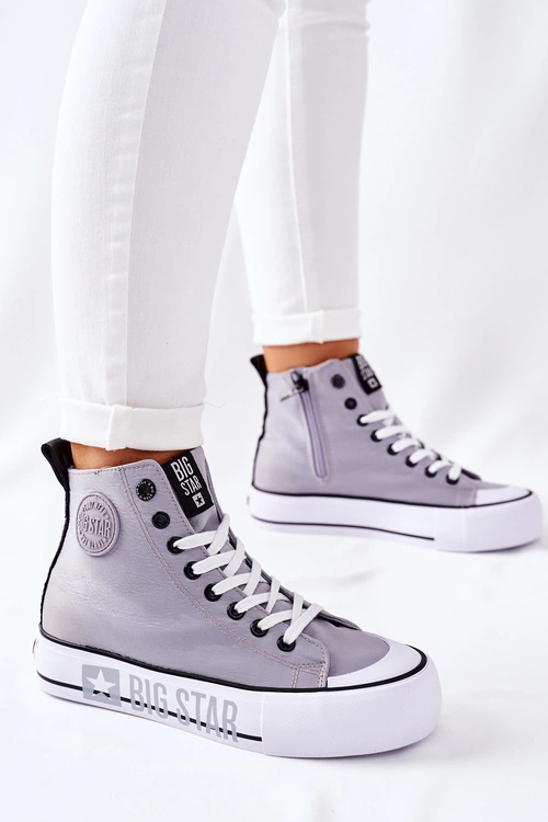 nao 　sold out Wysokie Trampki Na Platformie Big Star II274016 Szare