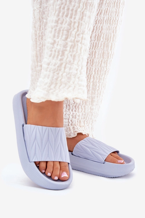 Klapki Damskie Piankowe Na Platformie Niebieskie Vanesha