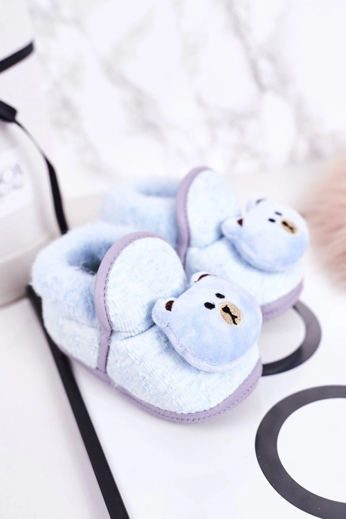 Dziecięce Papcie Na Gumce Z Misiem Niebieskie Pooh