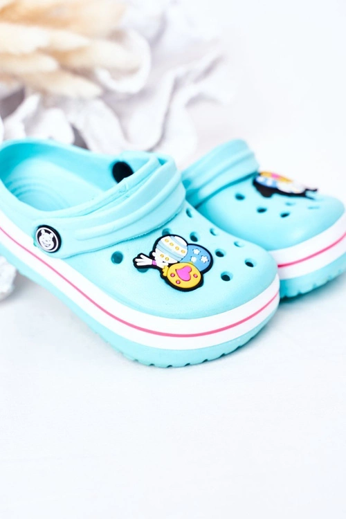 Dziecięce Piankowe Klapki Kroksy Zielono-Różowe Lazy Day