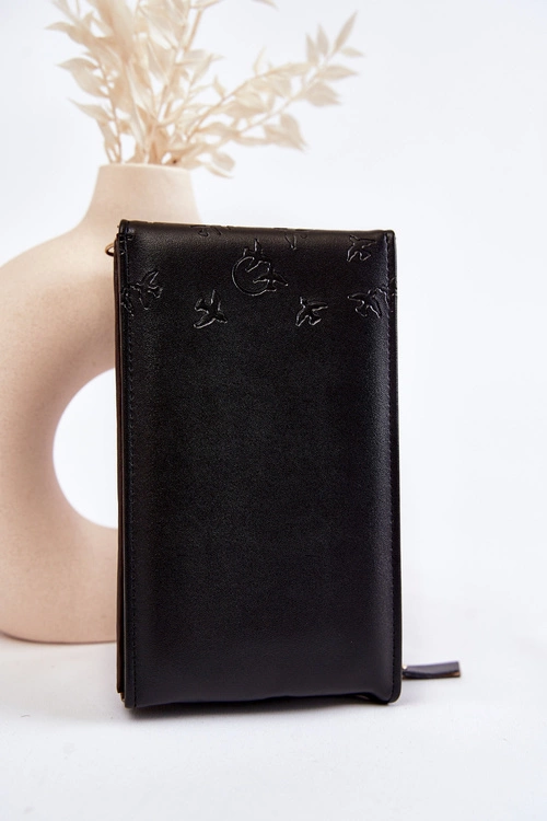 Modna Torebka Portfel 2w1 Z Tłoczeniem Czarna Savano