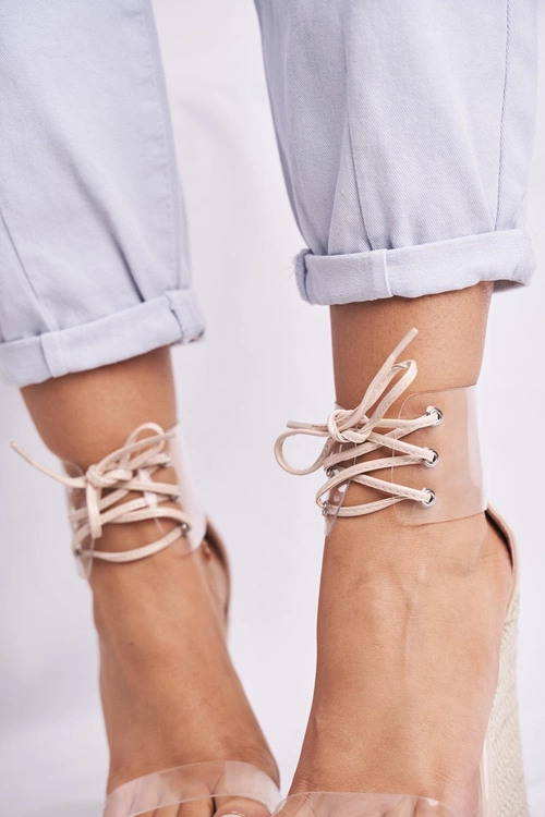 Sandałki Damskie Na Koturnie Beżowe Beautiful Way