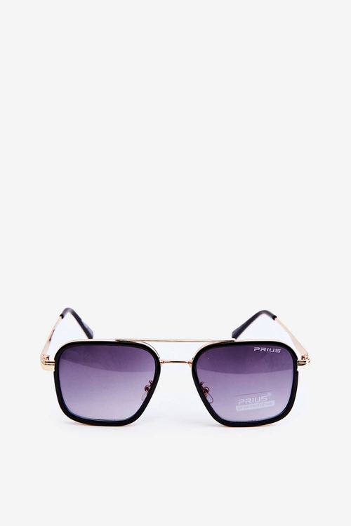 Okulary Przeciwsłoneczne Damskie Pilotki UV400 Czarno-Złote