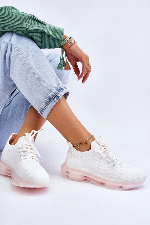 Damskie Wsuwane Skarpetkowe Buty GOE JJ2N4079 Białe