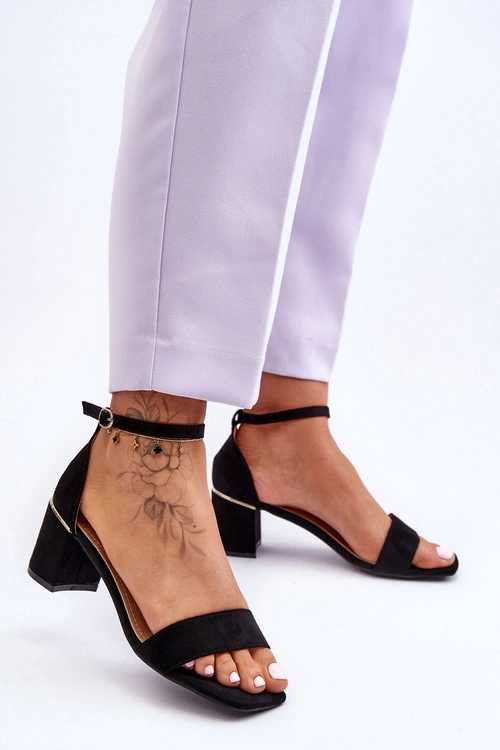 Sandałki Na Stabilnym Obcasie Czarne Palermo