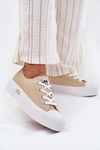 Trampki Damskie Na Platformie LEE ISLA C WOMEN LOW 50251001 Beżowe
