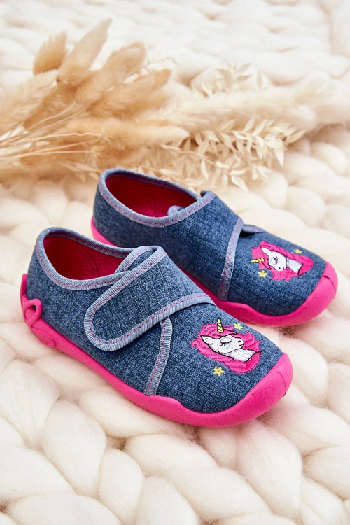 Dziecięce Papcie Befado Jednorożec 122X016 Niebiesko-Różowe