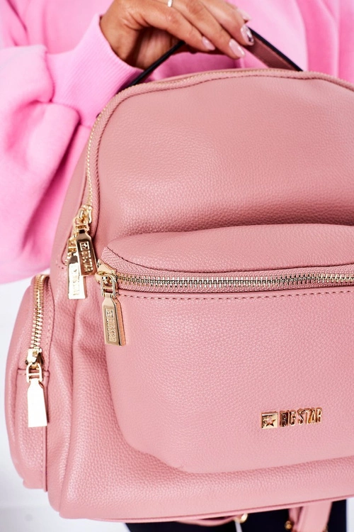 Skórzany Plecak / Nerka 2w1 Big Star HH574059 Różowy