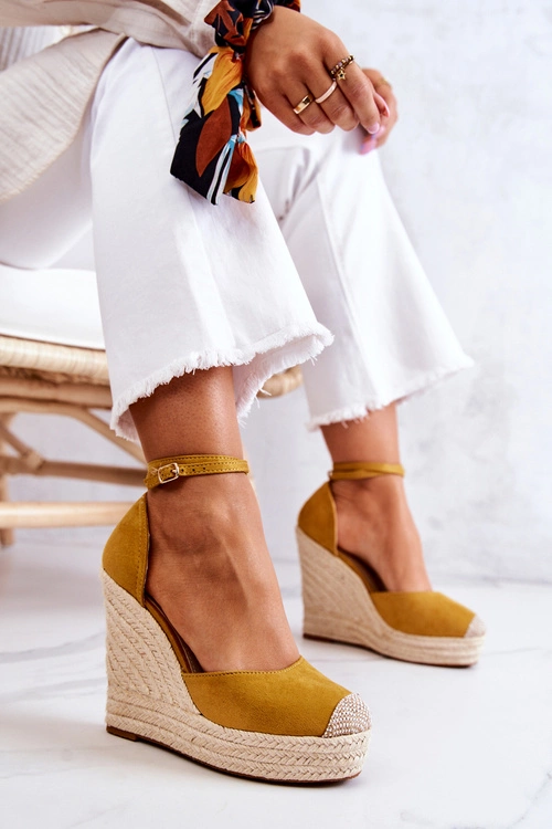 Espadryle Na Koturnie Żółte Nemeira