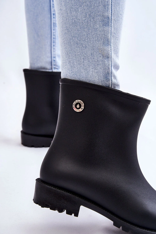 Damskie Klasyczne Wsuwane Kalosze Czarne Floriana