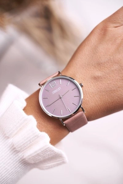 Damski Zegarek Ernest Pudrowy Róż Elena