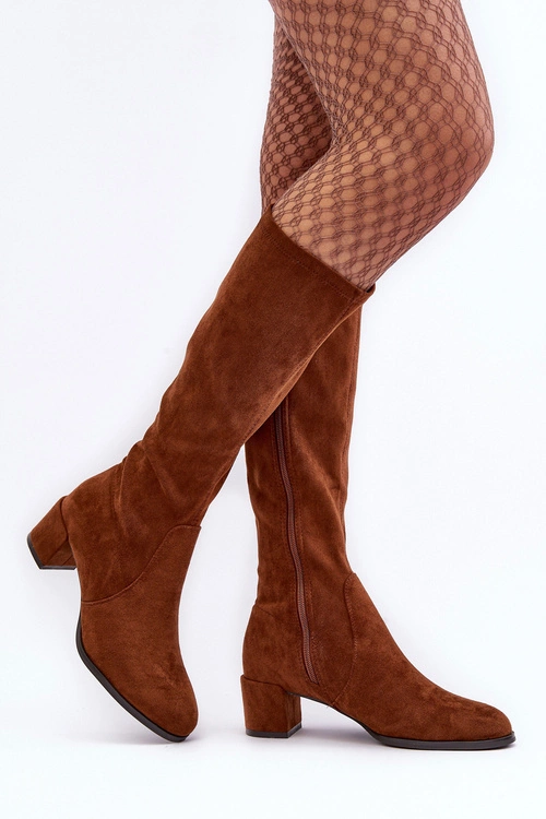 Klasyczne Eko Zamszowe Kozaki Sergio Leone KZ205 Brązowe