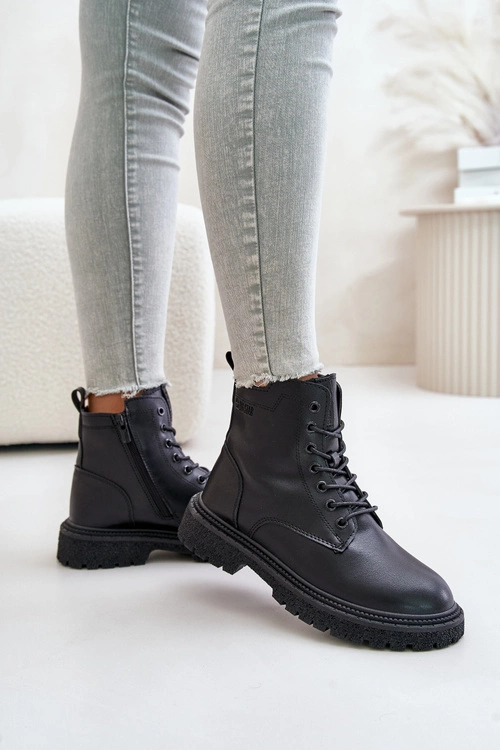 Ocieplane Botki Workery Damskie Big Star OO274A126 Czarne