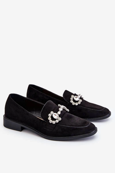Eleganckie Zamszowe Mokasyny Czarne Aliya