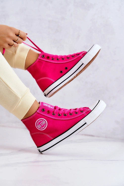 Damskie Wysokie Trampki Big Star JJ274210 Fuksja