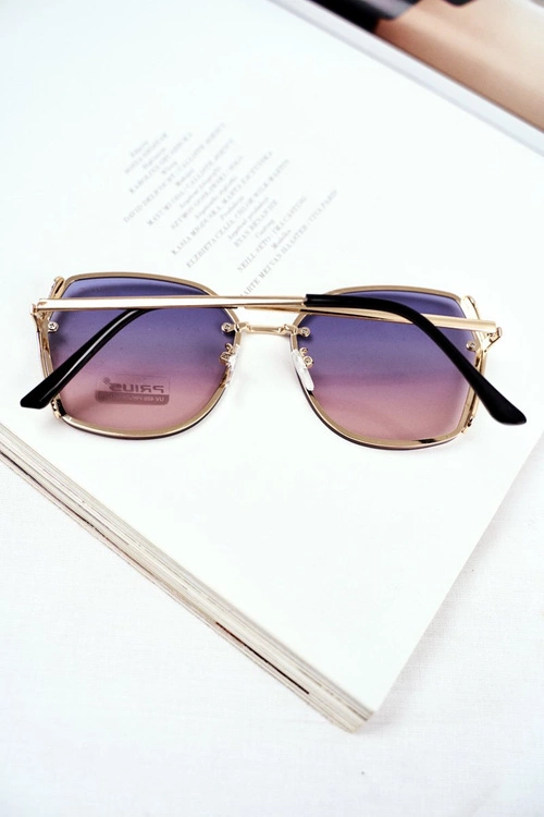 Okulary Przeciwsłoneczne Prius PRE-38 Złote Różowe Granat Gradient Brokat