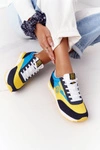Damskie Sportowe Buty Memory Foam Big Star HH274525 Żółto-Niebieskie