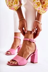 Modne Sandałki Na Słupku Fuksja Salis