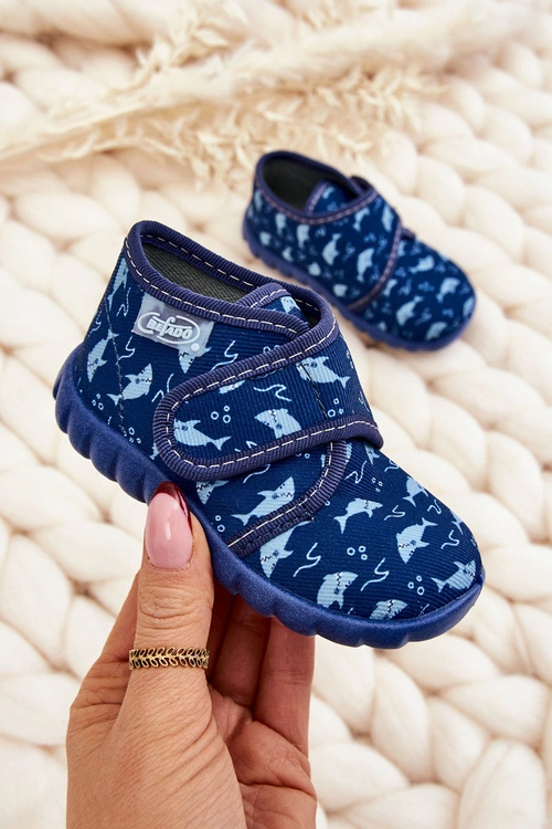 Dziecięce Buty Papcie Befado Rekiny 465P089 Granatowe