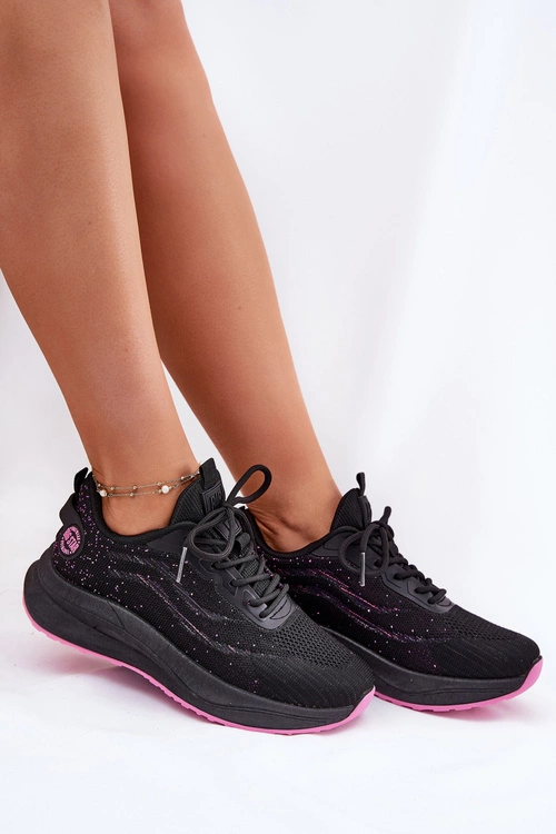 Sneakersy Buty Sportowe Damskie Na Platformie Big Star RR274523 HI-POLY SYSTEM Czarne