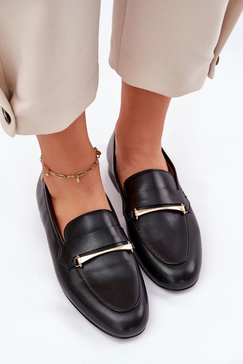 Skórzane Półbuty Mokasyny Damskie Maciejka K6809-01 Czarne