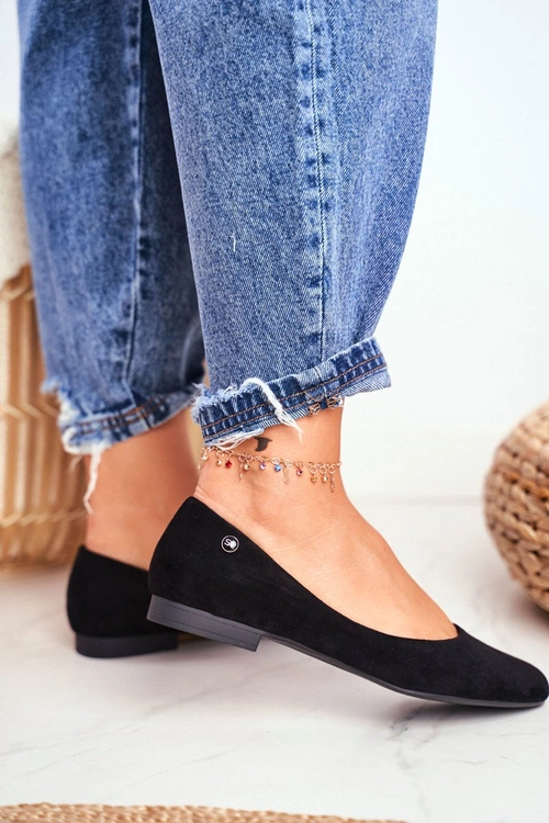 Baleriny Damskie Zamszowe Sergio Leone BL611 Czarne Nemsis