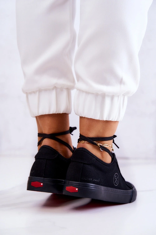 Damskie Tenisówki Materiałowe Cross Jeans JJ2R4049C Czarne