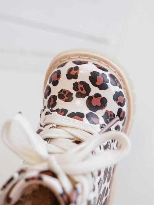 Ocieplane Botki Dziecięce Na Suwak Beżowo-Brązowe Dolida