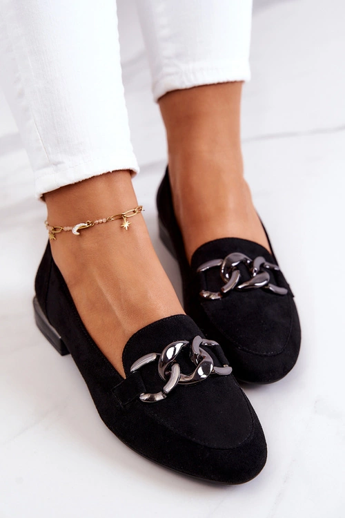 Zamszowe Mokasyny Sergio Leone MK739 Czarne