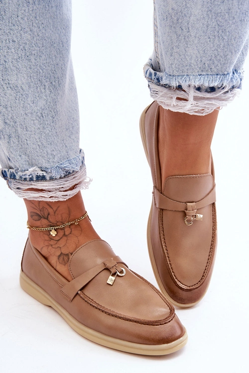 Klasyczne Mokasyny Damskie Brązowe Cortez